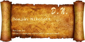 Demján Nikolett névjegykártya